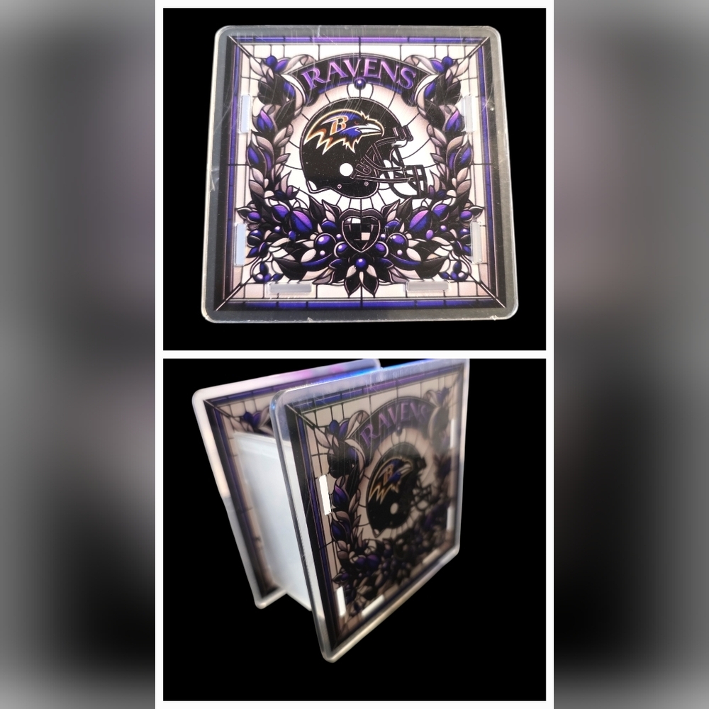 Baltimore Ravens Stained Glass Style Display | 3.5 x 3.5 | NFL Decor